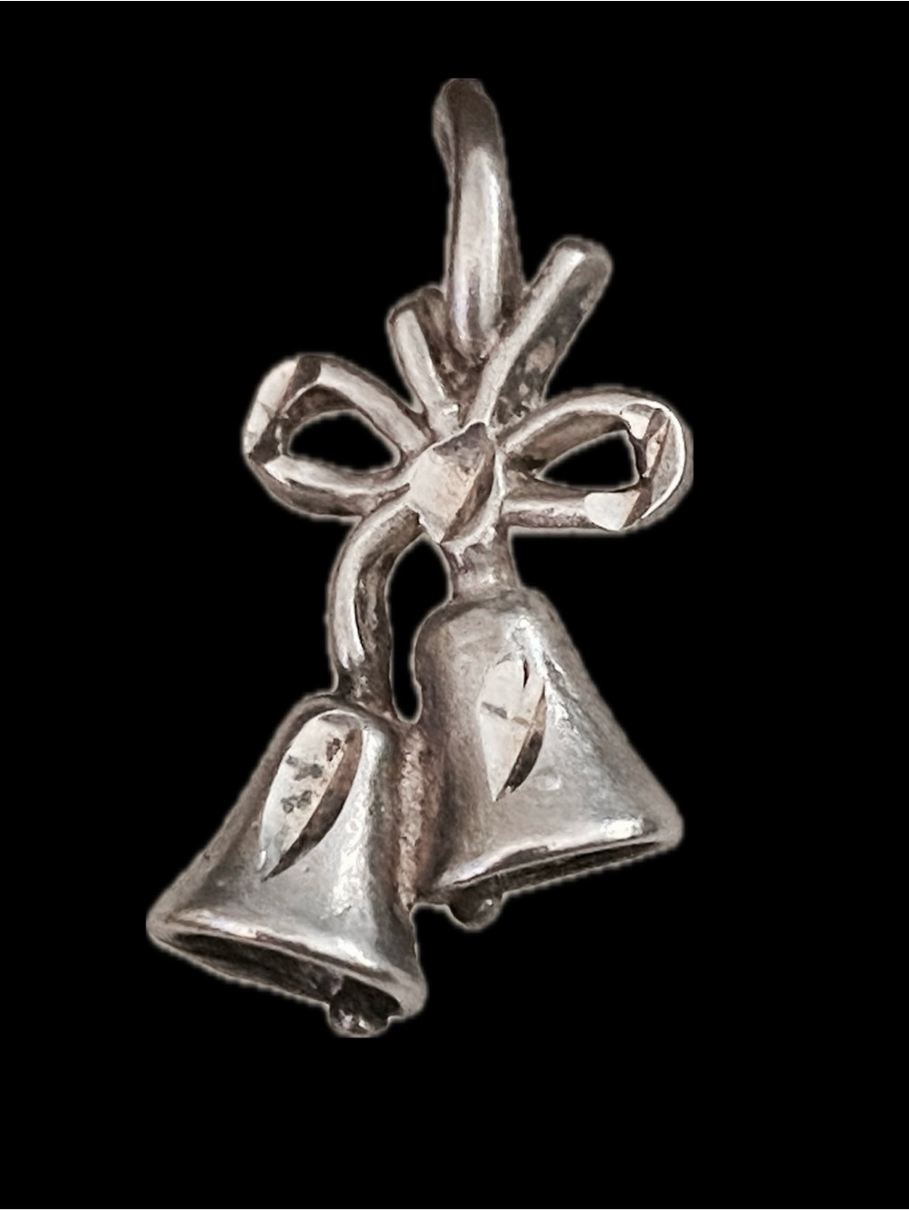 Vintage Sterling Silver Double Wedding / Holiday Bells Charm 🔔 Women’s Jewellery